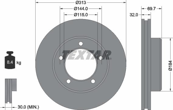 Textar 92108103 - Тормозной диск autospares.lv