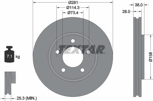 Textar 92108300 - Тормозной диск autospares.lv