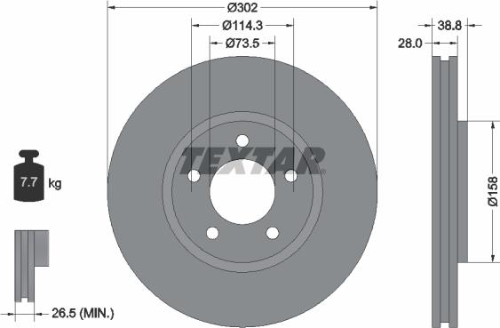 Textar 92108200 - Тормозной диск autospares.lv