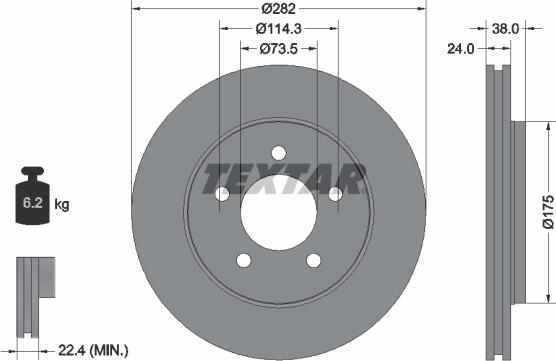 Textar 92108700 - Тормозной диск autospares.lv