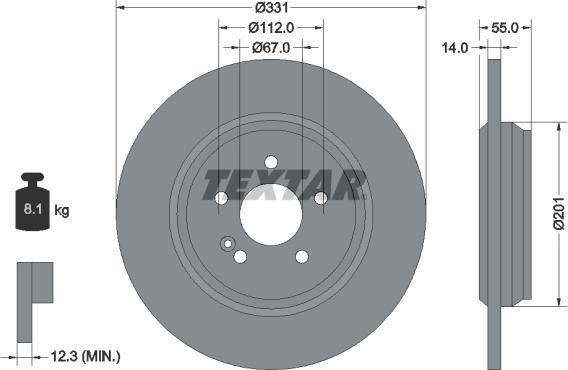 Textar 92103300 - Тормозной диск autospares.lv