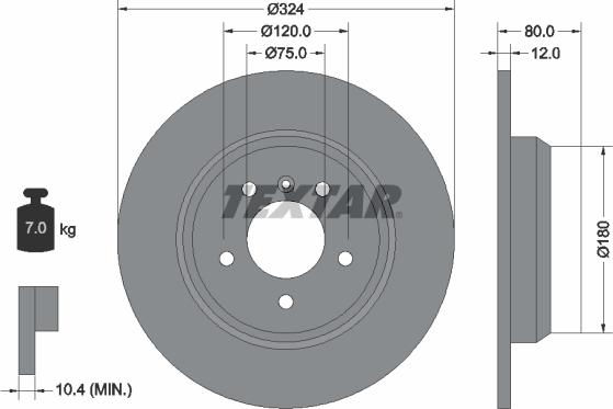 Textar 92107400 - Тормозной диск autospares.lv
