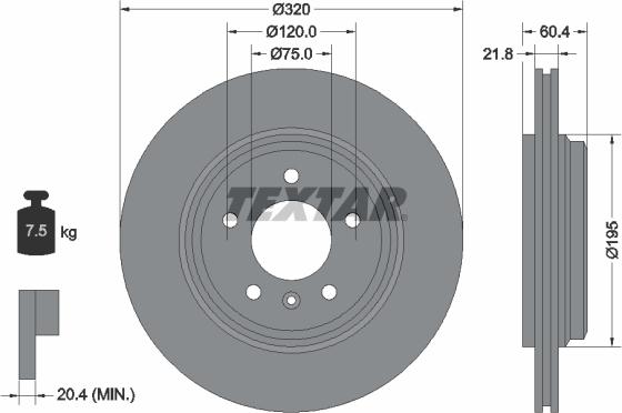 Textar 92107000 - Тормозной диск autospares.lv