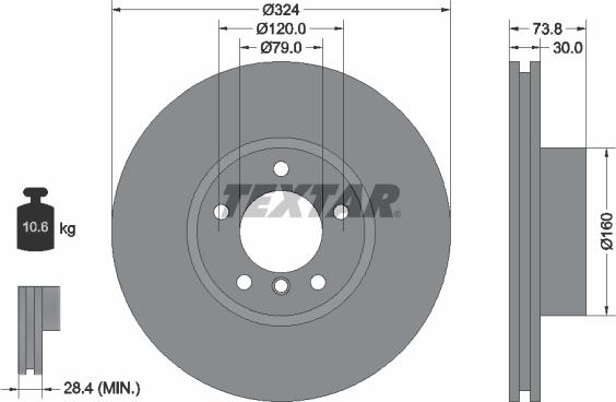 Textar 92107105 - Тормозной диск autospares.lv