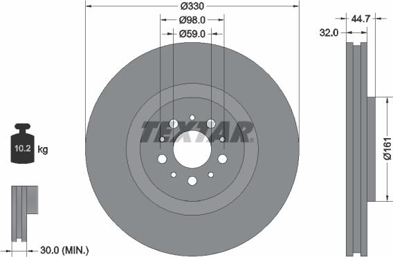 Textar 92119600 - Тормозной диск autospares.lv