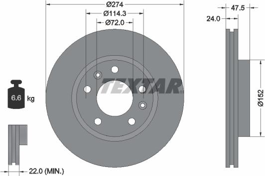 Textar 92114900 - Тормозной диск autospares.lv