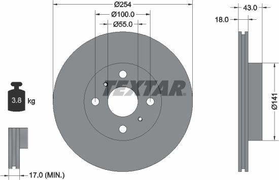 Textar 92114600 - Тормозной диск autospares.lv