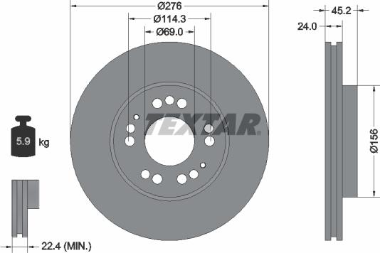 Textar 92114800 - Тормозной диск autospares.lv