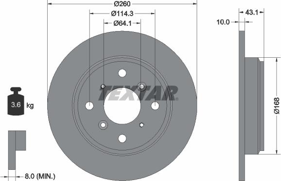 Textar 92114300 - Тормозной диск autospares.lv