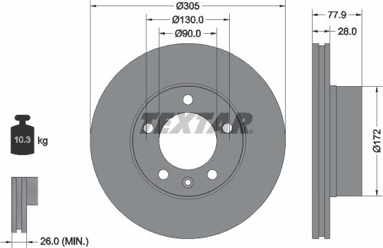 Textar 92115903 - Тормозной диск autospares.lv