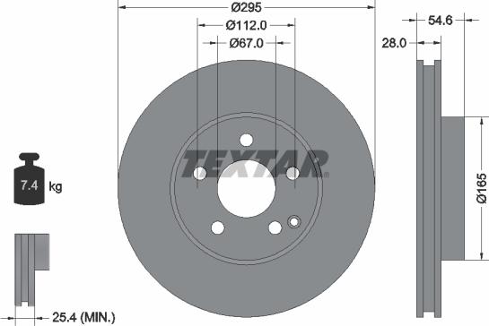 Textar 92115103 - Тормозной диск autospares.lv