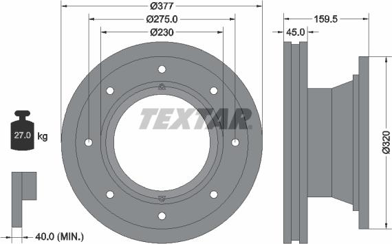 Textar 92116400 - Тормозной диск autospares.lv
