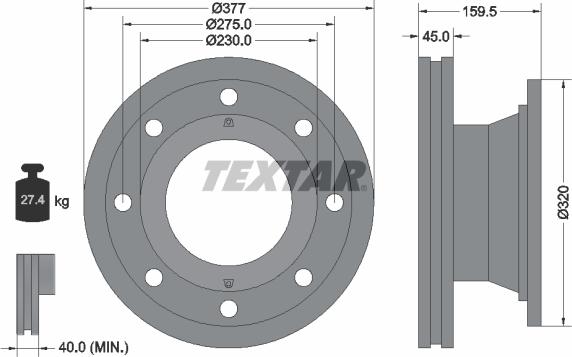 Textar 92116300 - Тормозной диск autospares.lv