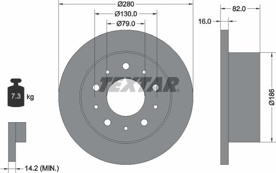 Textar 92116200 - Тормозной диск autospares.lv