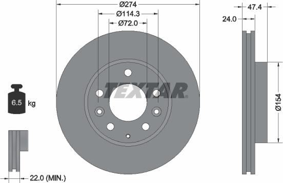 Textar 92110403 - Тормозной диск autospares.lv