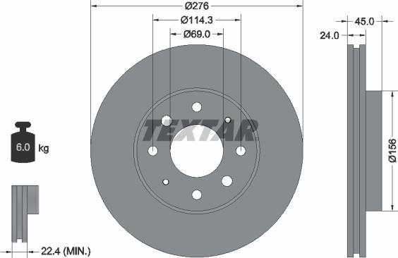 Textar 92110500 - Тормозной диск autospares.lv