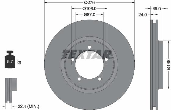 Textar 92110600 - Тормозной диск autospares.lv