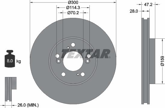 Textar 92110200 - Тормозной диск autospares.lv