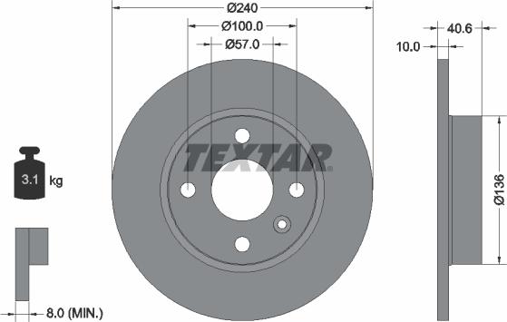 Textar 92111003 - Тормозной диск autospares.lv