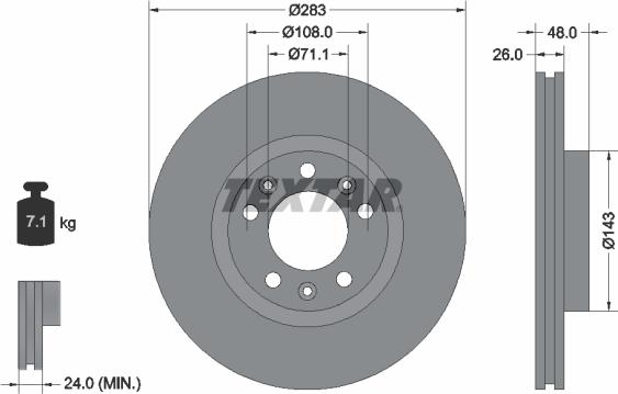 Textar 92111800 - Тормозной диск autospares.lv