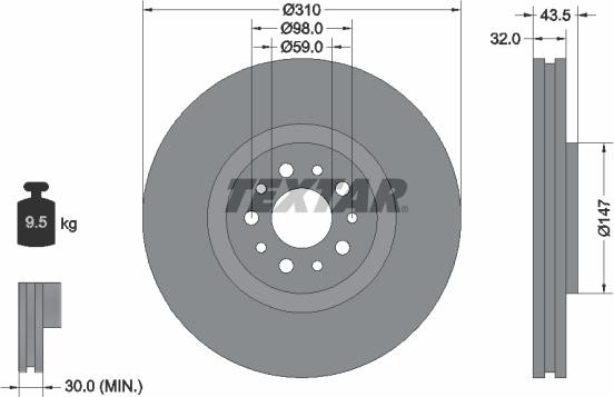 Textar 92118100 - Тормозной диск autospares.lv