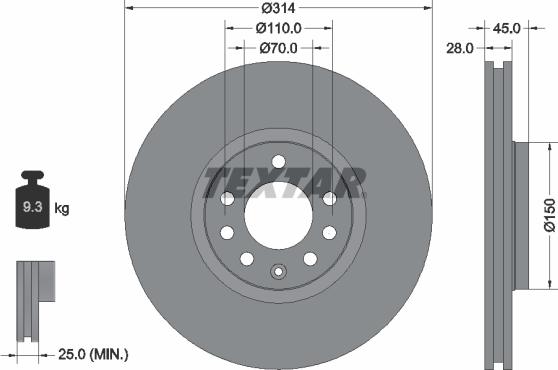 Textar 92118800 - Тормозной диск autospares.lv