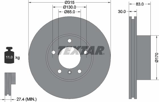 Textar 92113400 - Тормозной диск autospares.lv