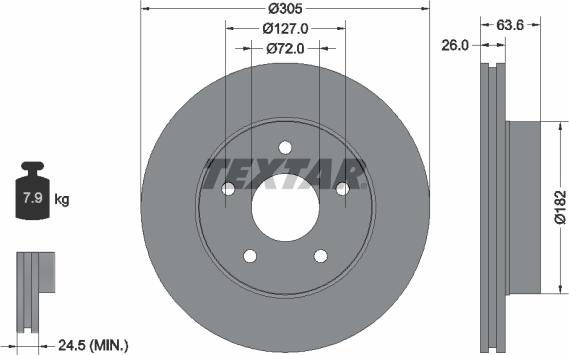 Textar 92113600 - Тормозной диск autospares.lv