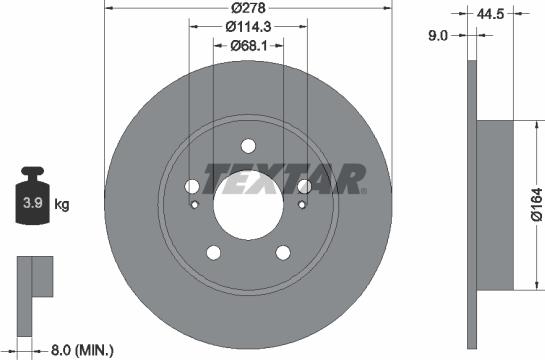 Textar 92113100 - Тормозной диск autospares.lv