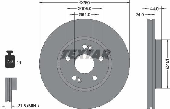 Textar 92113800 - Тормозной диск autospares.lv