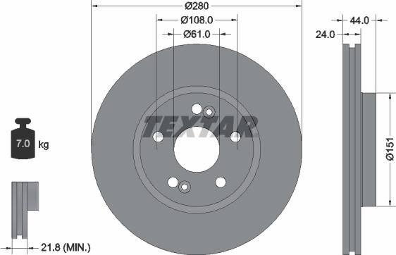 Textar 92113803 - Тормозной диск autospares.lv