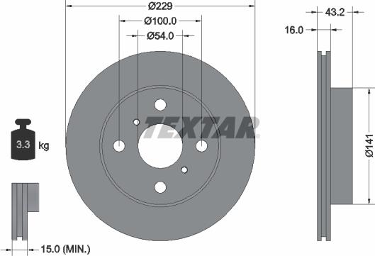 Textar 92113200 - Тормозной диск autospares.lv