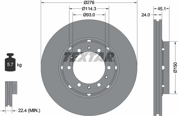 Textar 92112900 - Тормозной диск autospares.lv