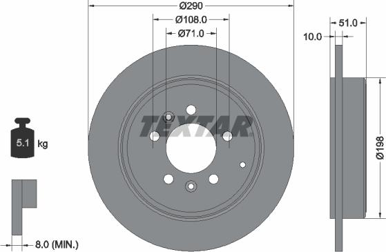 Textar 92112000 - Тормозной диск autospares.lv