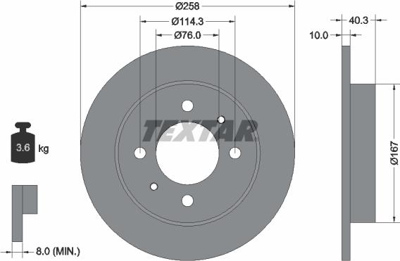 Textar 92117100 - Тормозной диск autospares.lv