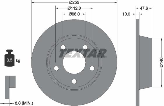 Textar 92117303 - Тормозной диск autospares.lv
