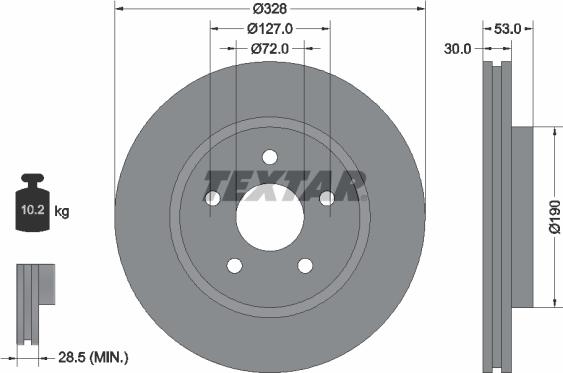 Textar 92184505 - Тормозной диск autospares.lv