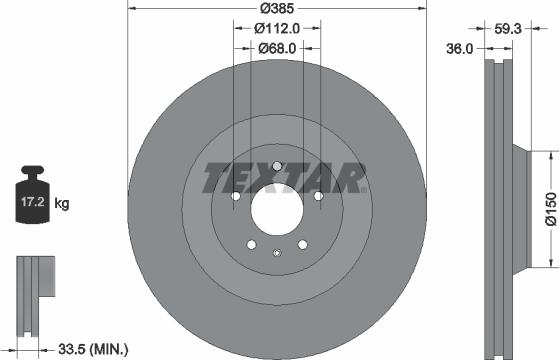 Textar 92184203 - Тормозной диск autospares.lv