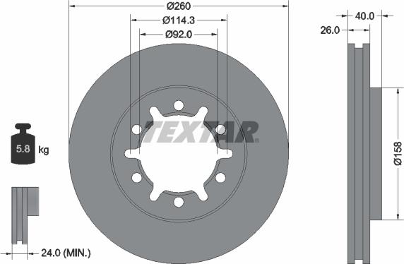 Textar 92186103 - Тормозной диск autospares.lv