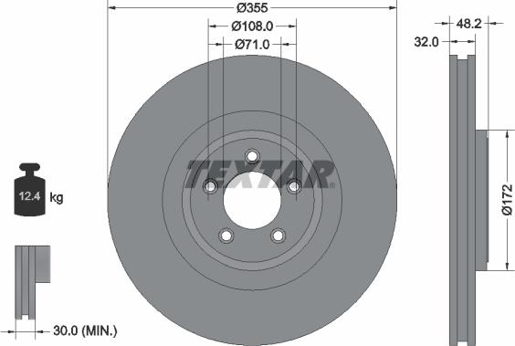 Textar 92186305 - Тормозной диск autospares.lv