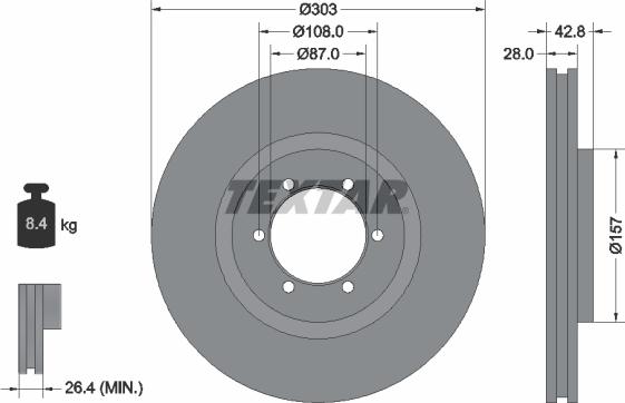Textar 92180003 - Тормозной диск autospares.lv