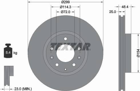 Textar 92180700 - Тормозной диск autospares.lv