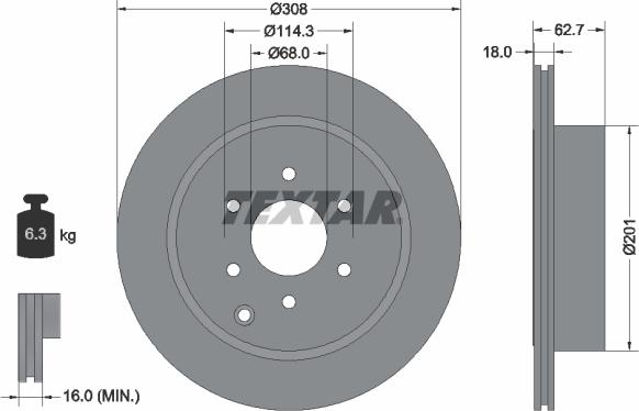 Textar 92181603 - Тормозной диск autospares.lv