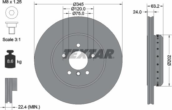 Textar 92182503 - Тормозной диск autospares.lv