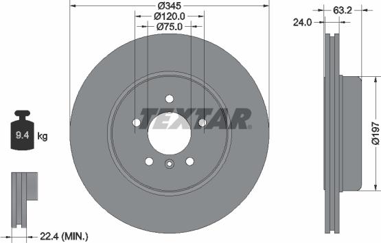 Textar 92182525 - Тормозной диск autospares.lv