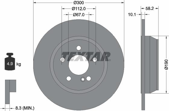 Textar 92182005 - Тормозной диск autospares.lv
