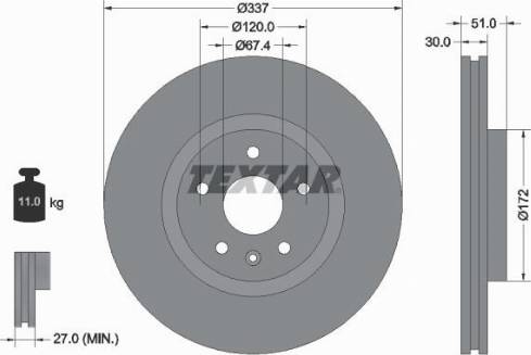 Textar 92187100 - Тормозной диск autospares.lv