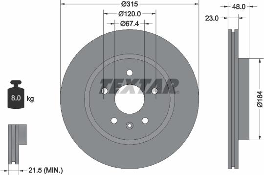 Textar 92187303 - Тормозной диск autospares.lv