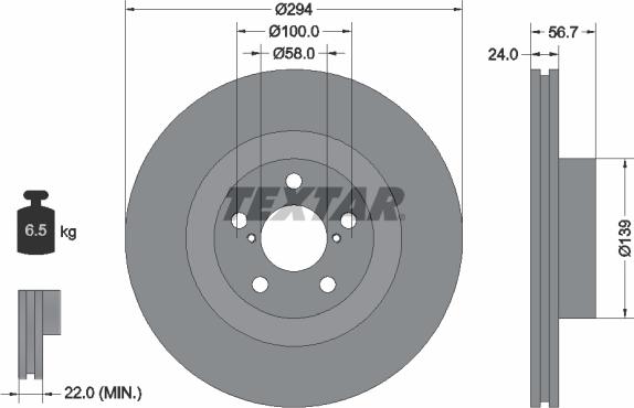 Textar 92139500 - Тормозной диск autospares.lv