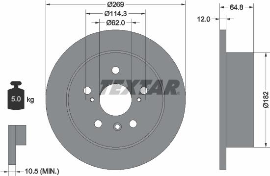 Textar 92139800 - Тормозной диск autospares.lv